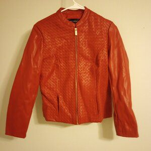 Colleen Lopez Red Vegan Leather Jacket